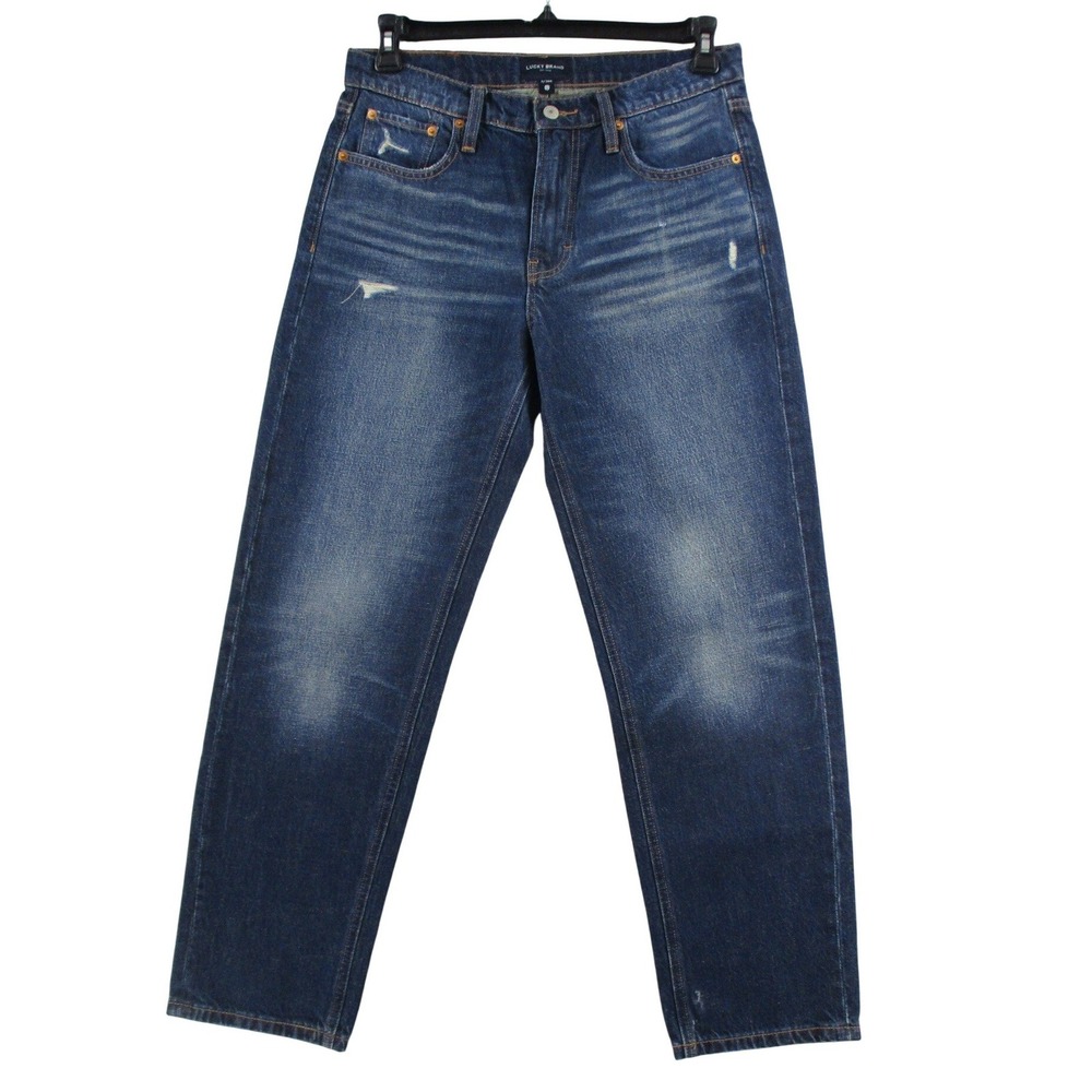 Lucky Brand Womens Mid Rise Straight Leg Jeans Dark Wash Hemp Blend 6/28R
